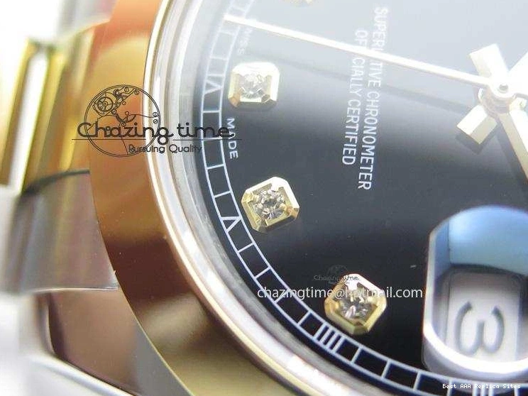 Best AAA Replica Sites 3978 On Bracelet Dial Black 116203 Best Diamond SS Oyster DateJust YG A UrbanStyle Edition BP-Maker 36MM 1225